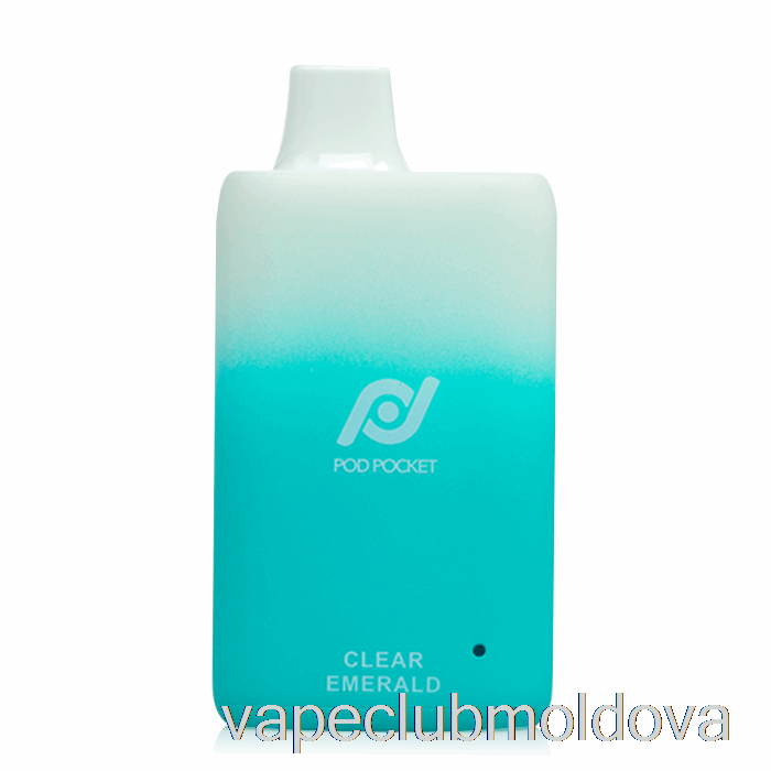 Vape Mod Pod Pocket 7500 De Unică Folosință Smarald Transparent